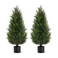 VIVATREES 4FT Artificial Topiary Cedar Trees, UV-Resistant Faux Evergreen Outdoor Plants, Artificial Pine Tree for Outdoor Front Porch Patio Entryway Decor, Set of 2