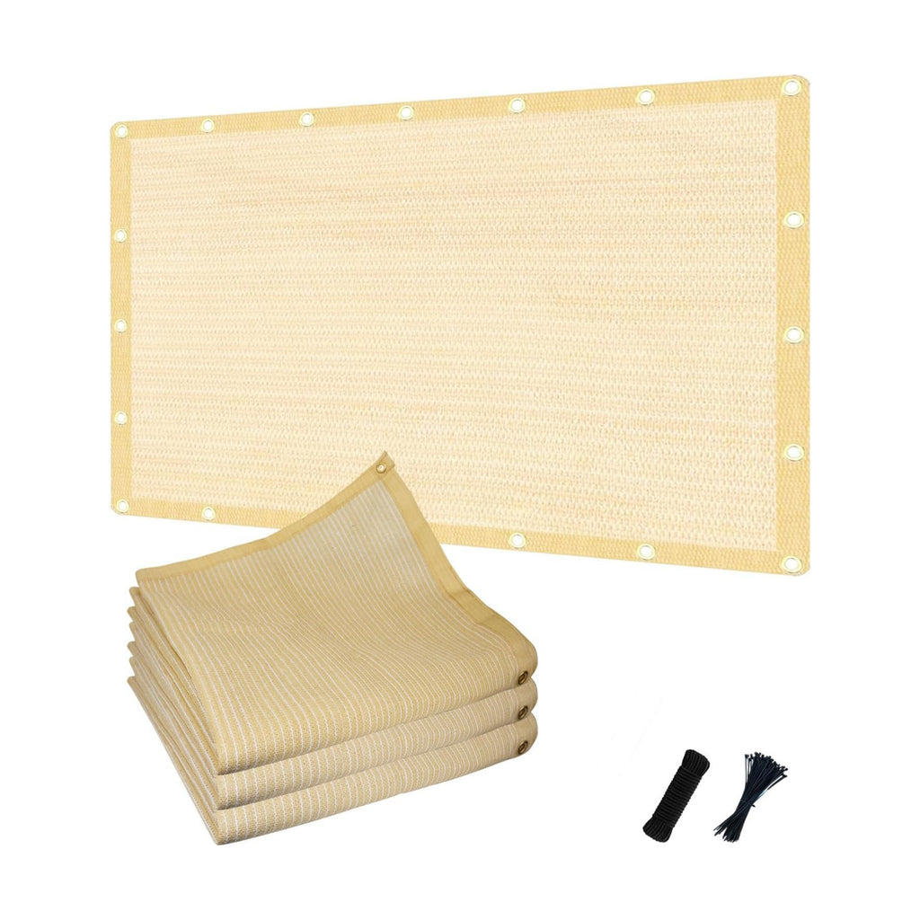 MEANCHEN 90% 12x12ft Sun Shades for Outdoor Patio Shade Cloth with Grommets Beige, Pergola Shade Cover Breathable Sun
