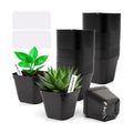 60 Pcs 4 Inch Square Nursery Pots with 60 Plant Labels, Durable Flexible Plastic Planter Nursery Pots, Square Pots for