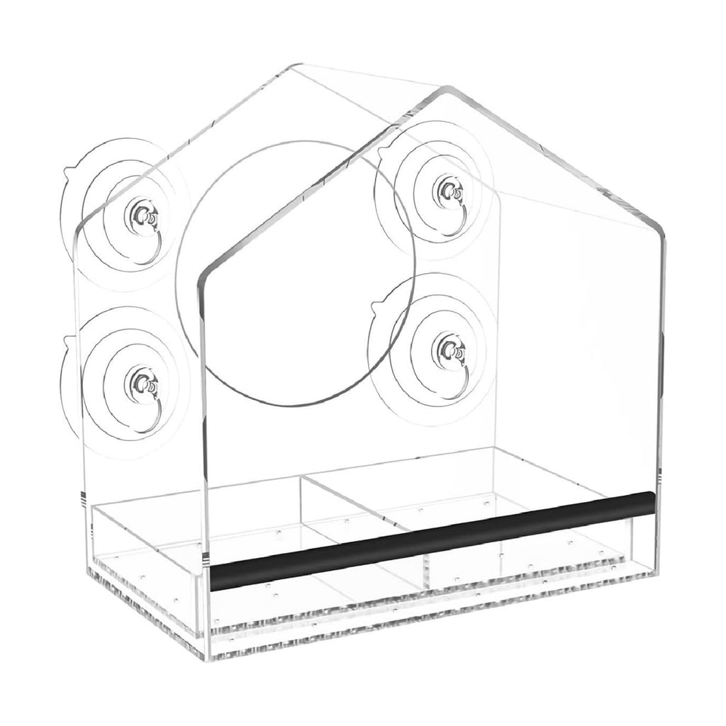 Clear Acrylic Window Bird Feeder with Strong Suction Cups