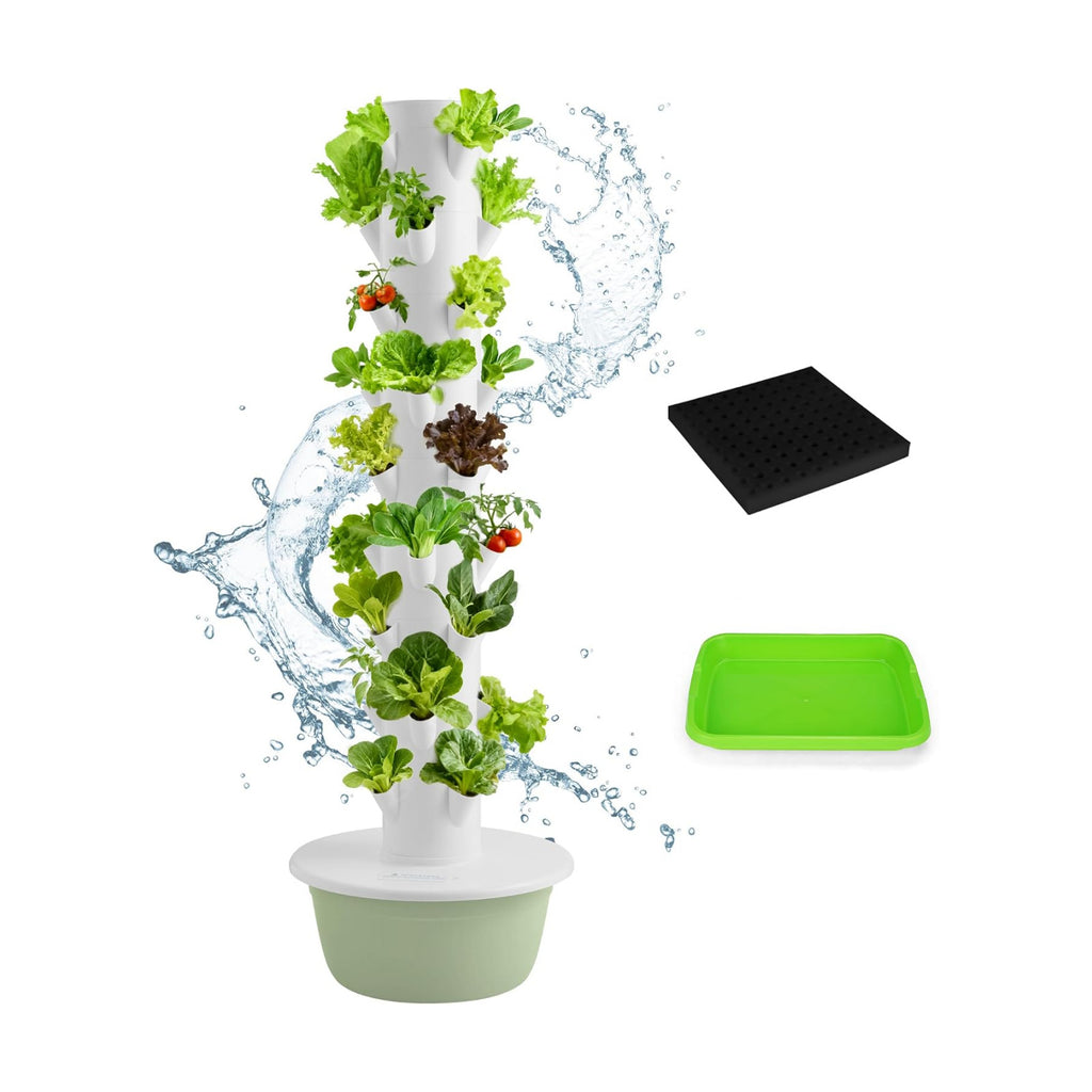 Vertical Hydroponic Growing System – Indoor & Outdoor Herb Garden Tower, 36 Plant Pods with Timer, Smart Automated