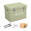 Ecopark Seed Storage Box, Professional All-in-one Kit | with 2 Pens, 20 Plant Labels and 50 Seed Envelopes, Metal