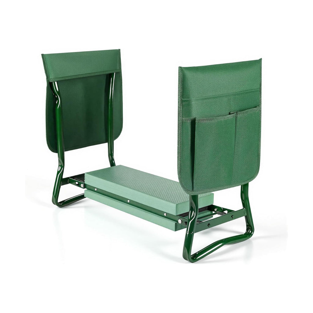 Garden Kneeler and Seat with 2 Tool Pouches for Gardening Work | 350lbs Max Load Alloy Steel Frame, 10.23in Wide EVA