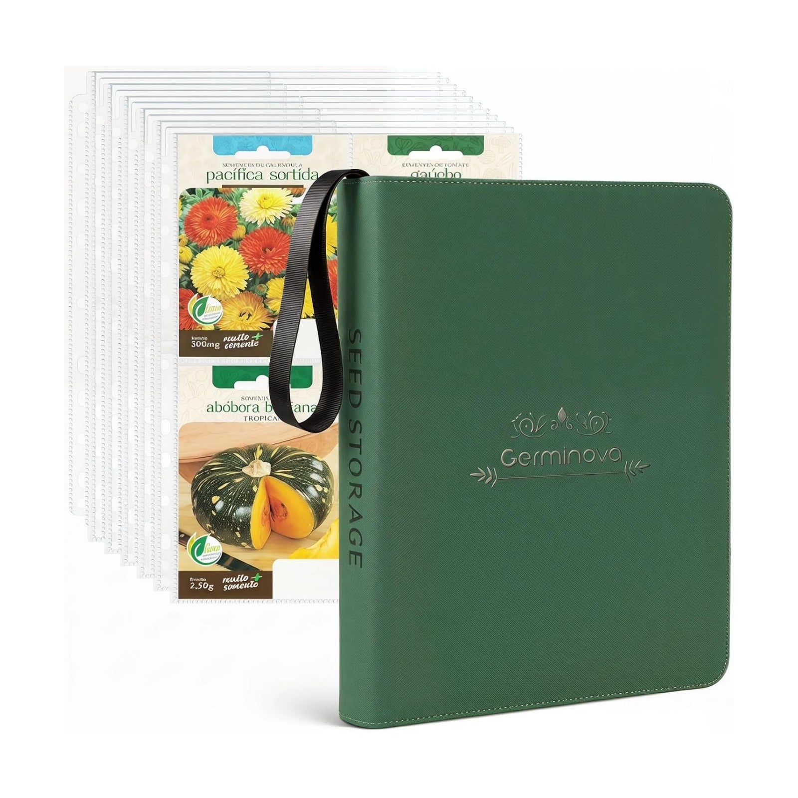 Zippered Seed Storage Organizer Binder with Handle
