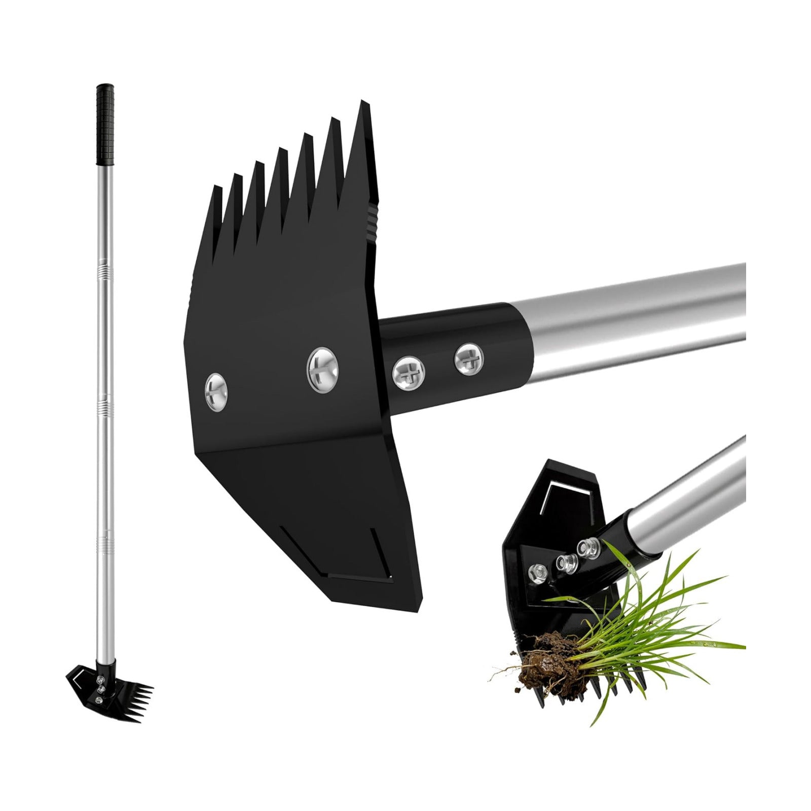 Weed Puller Tool with Long Handle, Manual Weed Remover Tool, 2 in 1 Weed Rake&Grabber and Garden Hoe, Dandelion