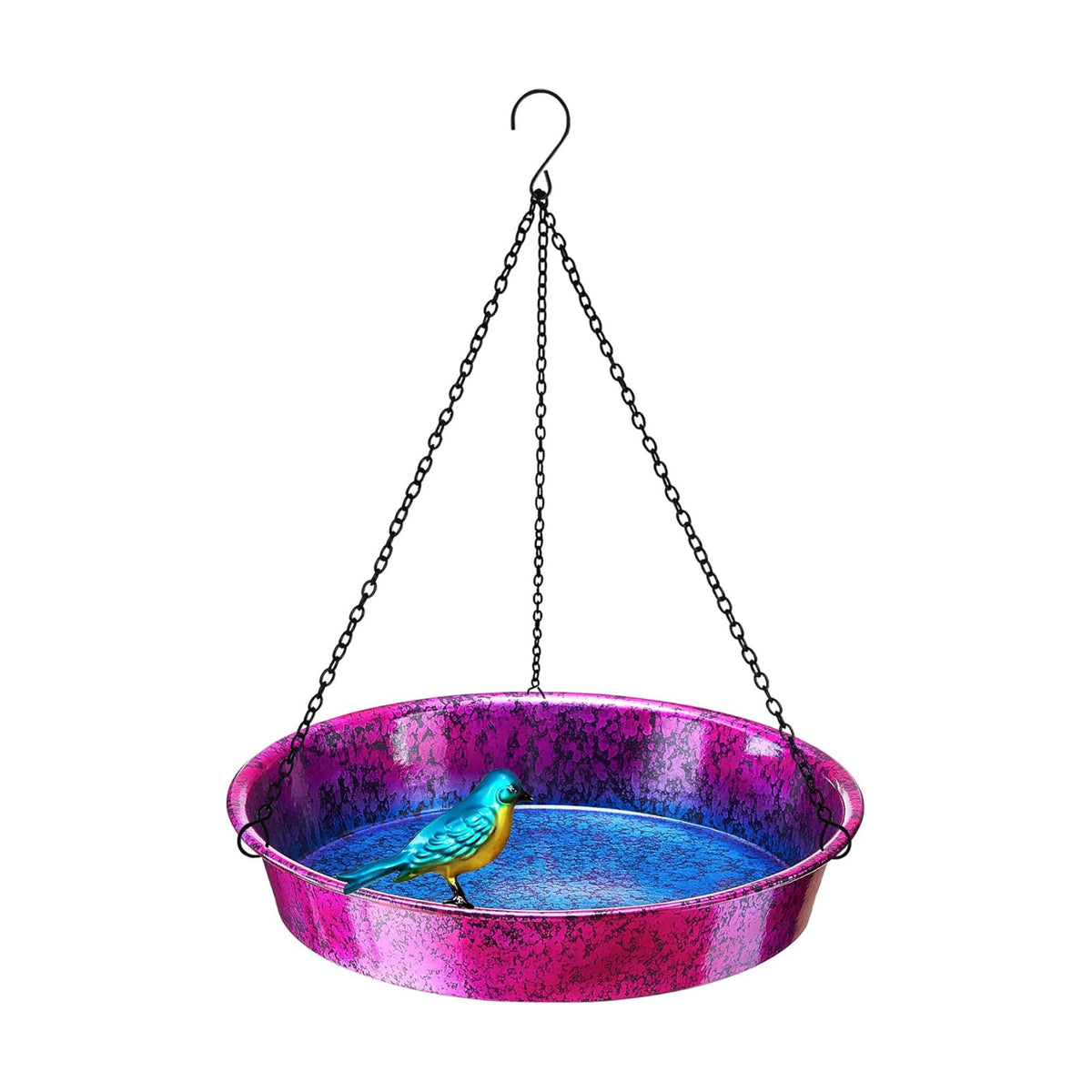 Hanging Bird Bath Feeder Outdoor Metal Birdbath Bowl Garden Decor Yard Art