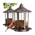 Birdream 2 Pack Bird Feeders for Outdoor Hanging, Assembly Required, 1-Min Easy Setup, Charming Castle Design, Attracting Cardinals Chickadees Goldfinches & Sparrows - Brown
