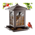 Birdream Bird Feeders for Outdoor Hanging, Assembly Required, 1-Min Easy Setup, Classic Courtyard Design, Attracting Cardinals Chickadees Goldfinches & Sparrows - Brown