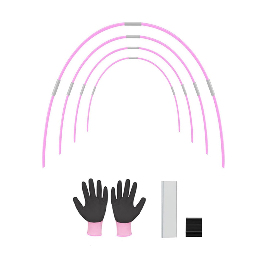 Garden Hoops, Sunwuk Pink Greenhouse Hoops for 2.5-5.5ft Wide Raised Beds, Small Garden Tunnel Hoops for Row Cover, 4
