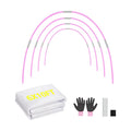 Garden Hoops with Mesh Netting, Sunwuk Pink Greenhouse Hoops for 2.5-5.5ft Wide Raised Beds, Small Garden Tunnel Hoops