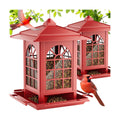 Birdream 2 Pack Bird Feeders for Outdoor Hanging, Assembly Required, 1-Min Easy Setup, Classic Courtyard Design, Attracting Cardinals Chickadees Goldfinches & Sparrows - Red