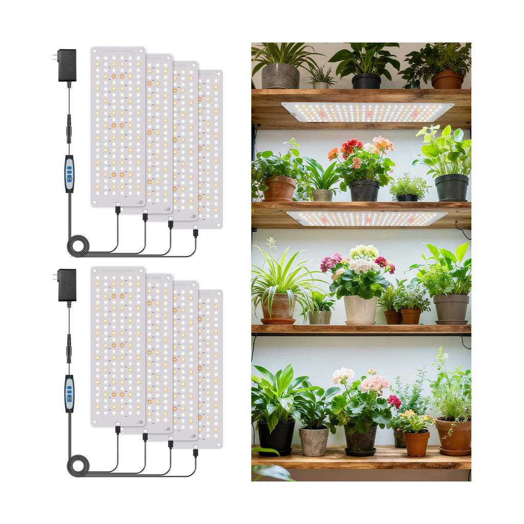 Aumtrly Grow Light for Indoor Plants, 1104 LED Full Spectrum 4 Panel/2 Pack
