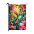 Hummingbird Spring Garden Flags 12 x 18 Summer Flower Garden Flag Bird Floral Seasonal Yard Flags Double Sided for Outside Lawn Outdoor Decorations