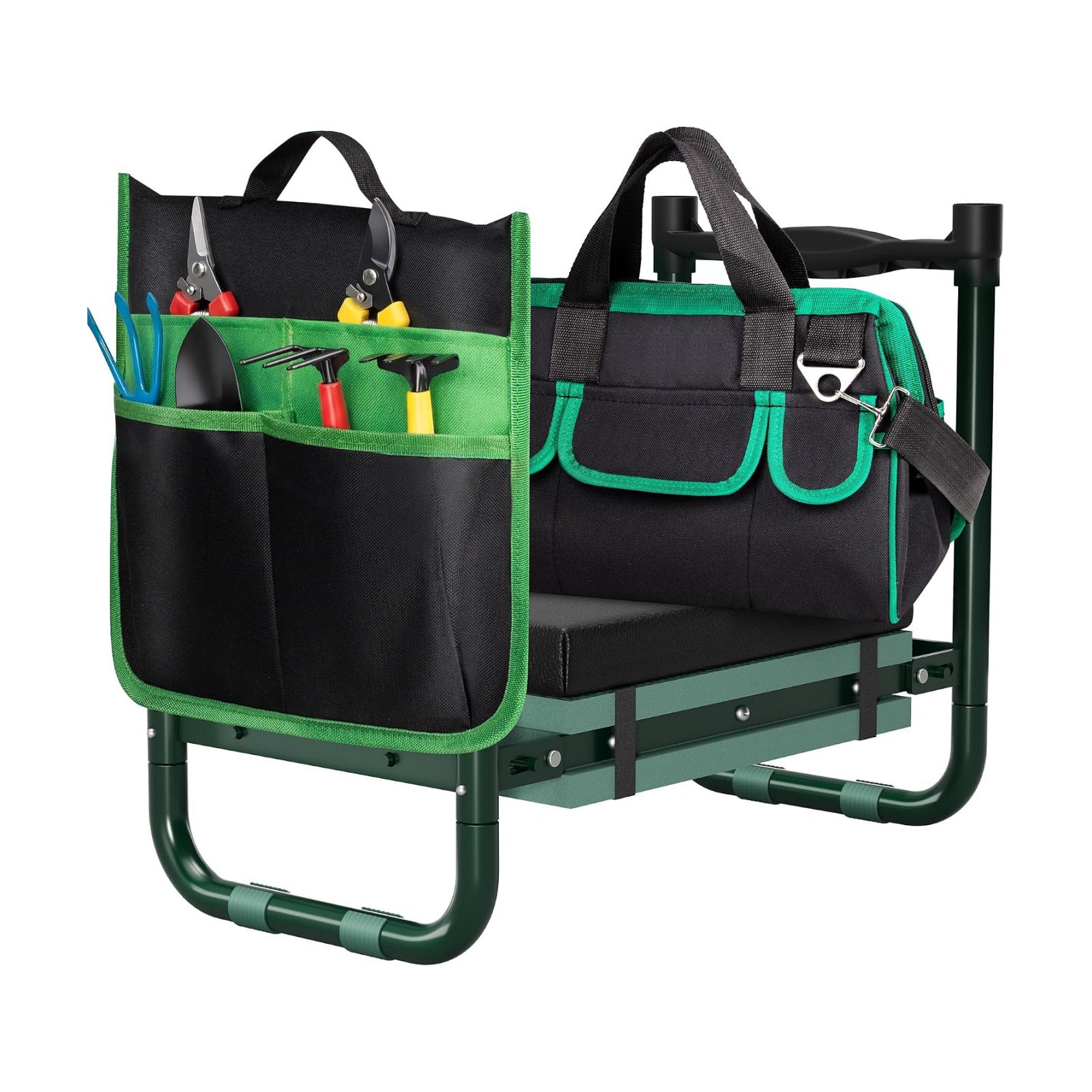 Walensee Garden Kneeler and Seat, with Wider Soft Kneeling Pad & Tool Pouch | Heavy Duty collapsible Garden Tools