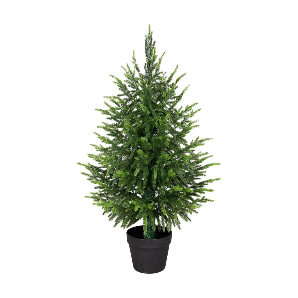3ft UV Resistant Norfolk Pine Christmas Tree with Soft Real Touch Leaves, 36in Lifelike Faux Norfolk Pine Tree, Artificial Topiary Pine Tree for Patio Porch Christmas Decor