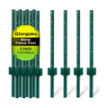 Gtongoko 5 Pack 5FT Heavy Duty Metal Fence Posts,Green U Channel No Dig Fence Stakes with Anchor Plate, Steel Posts for