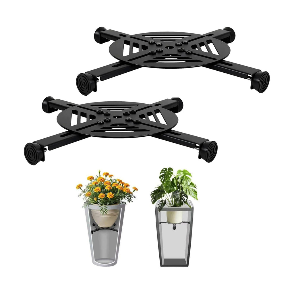 Adjustable Plant Risers for Inside Pots-100lb Heavy Duty Metal Plant Riser with Rubber Feet, Easy Assembly, Fits
