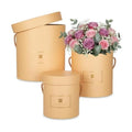 Hollyone Brown Gift Box with Lids Set of 3 Round Nesting Gift Boxes for Presents 3 Assorted Sizes Flowers Arrangements Box for Gift Giving Christmas Valentine Thanksgiving Mom Gifts Present Wrapping