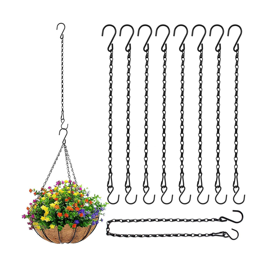 Benvo Hanging Plant Chains Flower Pot Hangers with Clips and Hooks 3 Point Replacement Chain Holders for Baskets Bird Feeders Planters and Other Ornaments (24.8 inch Long)