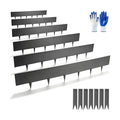 20ft. Garden Landscape Edging with Gloves 6 Pack 6 inch, Black | Bendable Hammer-in Galvanized Steel Lawn Edging
