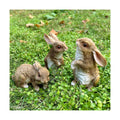 Set of 3 Resin Bunnies Home Decor Rabbit Statues | Yard Decorations, Outdoor, Garden, Shelf, Plant Pot Ornaments