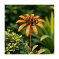 Metal Flowers - 30inch Rusty Metal Outdoor Garden Flowers Yard Art Stakes | Metal Yard Art & Metal Garden Stakes