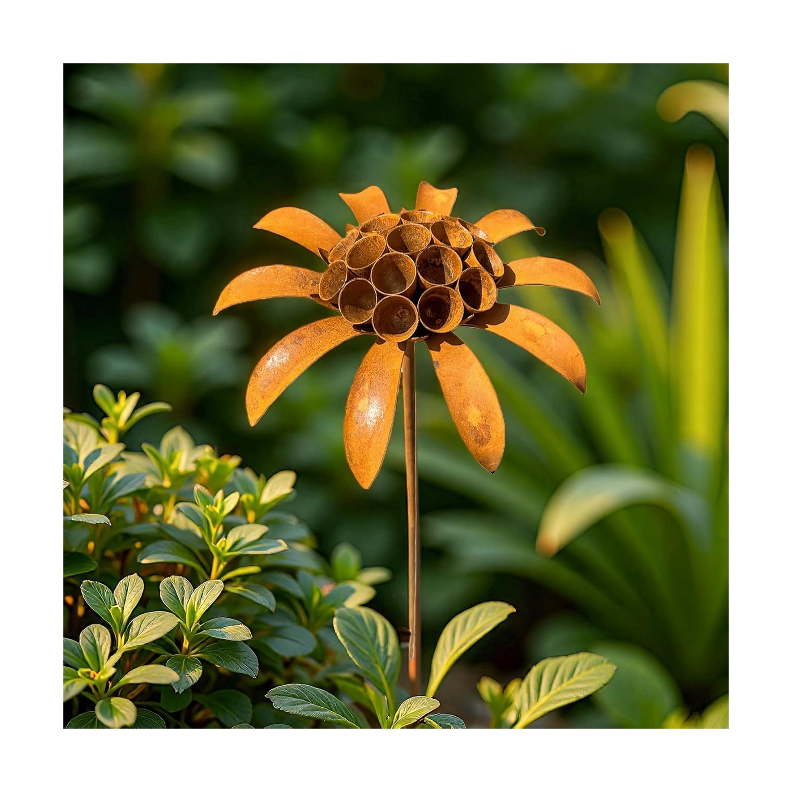 Metal Flowers - 30inch Rusty Metal Outdoor Garden Flowers Yard Art Stakes | Metal Yard Art & Metal Garden Stakes