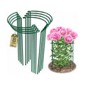 8 Pack Peony Support Cages, 10" W x 16" H Half Round Peony Plant Supports, Heavy Duty Metal Plant Support Stakes, Green
