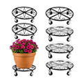 6 Pack Plant Caddy with Wheels 13.5 Inch Rolling Plant Stand for Large Plants Heavy Duty Plant Rollers Metal Plant