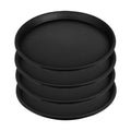 4 Pack 17.7 Inch (15.5 Inch Base) Plant Saucer, Heavy Duty Large Round Plastic Plant Trays for Indoor & Outdoor, Black