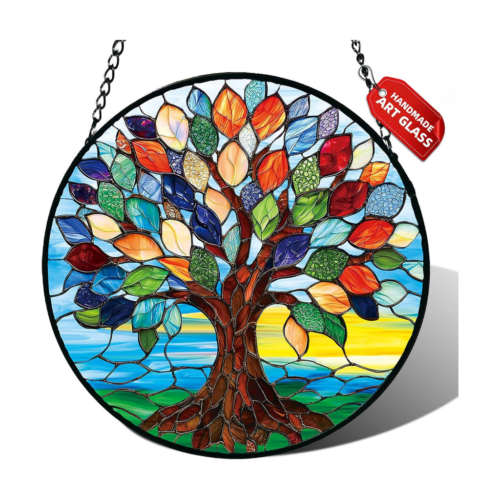 Tree of Life Stained Glass Suncatcher Window Hanging Birthday Gifts