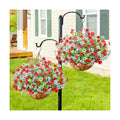 2 Set Artfiticial Hanging Flowers with Basket & Foam Outdoor,Red White