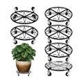 6 Pack Plant Caddy with Wheels 11.8 Inch Rolling Plant Stand for Large Plants Heavy Duty Plant Rollers Metal Plant