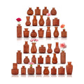 Set of 36 Glass Bud Vases Small Flower Vases for Centerpieces (Dark Amber)