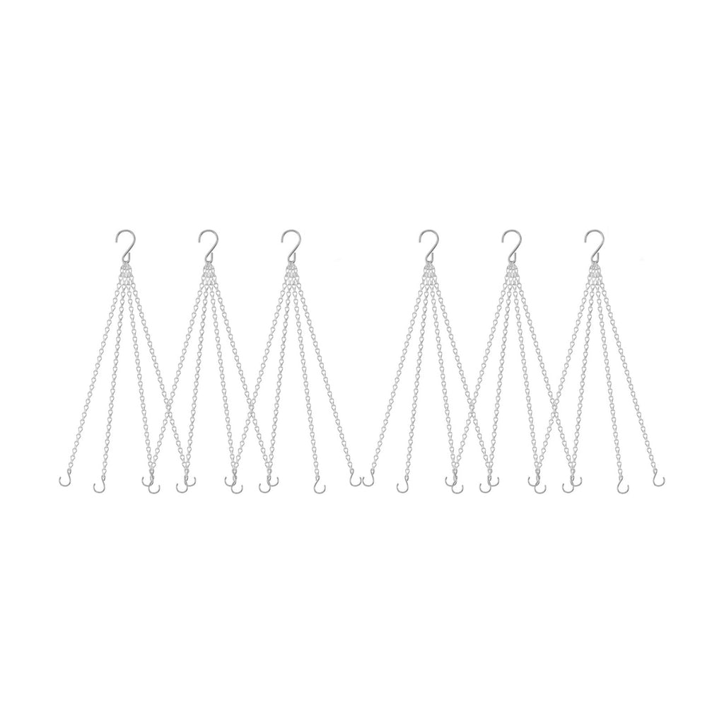 garini 6 Pack, 23 Inch Silver Hanging Baskets Chain, Hanging Chains with Hooks Flower Pot Chain Replacement Plant Hangers for Planters, Bird Feeders and Lanterns