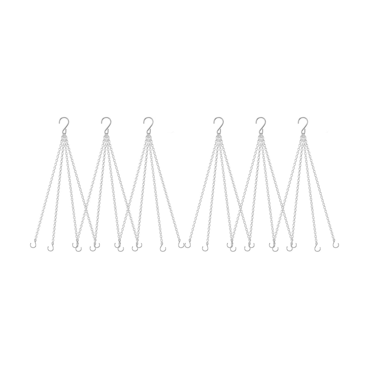 garini 6 Pack, 23 Inch Silver Hanging Baskets Chain, Hanging Chains with Hooks Flower Pot Chain Replacement Plant Hangers for Planters, Bird Feeders and Lanterns