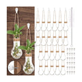 24 Pack Hanging Plant Propagation Stations 3.9 Inch Plastic Propagation Vases with Hooks and Cleaning Brush Clear
