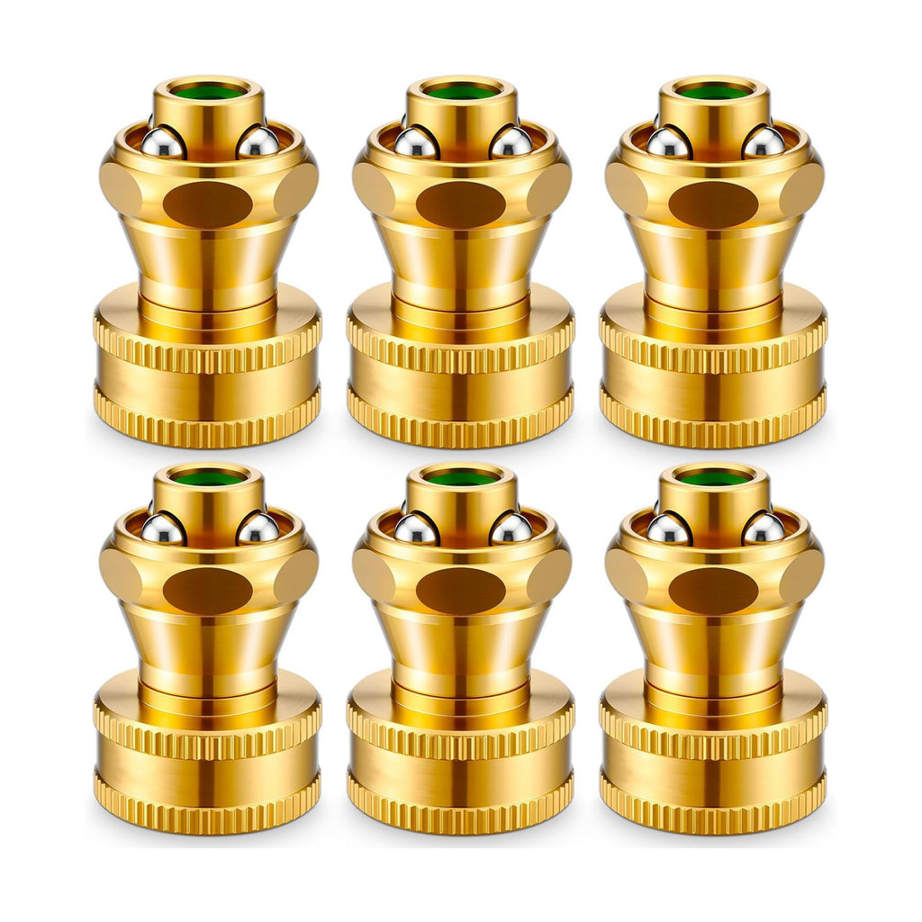 Hotop 6 Pack Big Shot Brass Hose Nozzle Adjustable Twist,3/4 Inch | Threaded Connector for Garden Hose, Heavy Duty