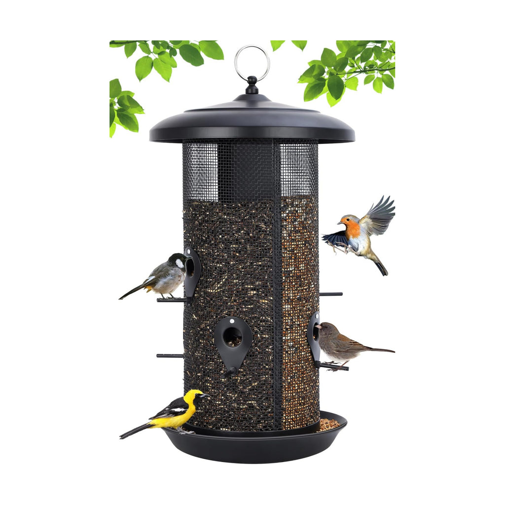 Gtongoko Bird Feeders for Outdoors, All Metal Mesh Tube Bird Feeder