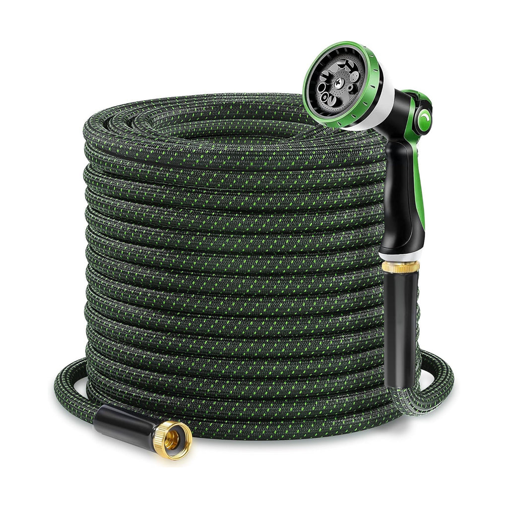 Garden Hose 50ft - Lightweight Water Hose, with 10-Pattern Nozzle, Triple-Layer Construction, All-Weather Hose,Flexible