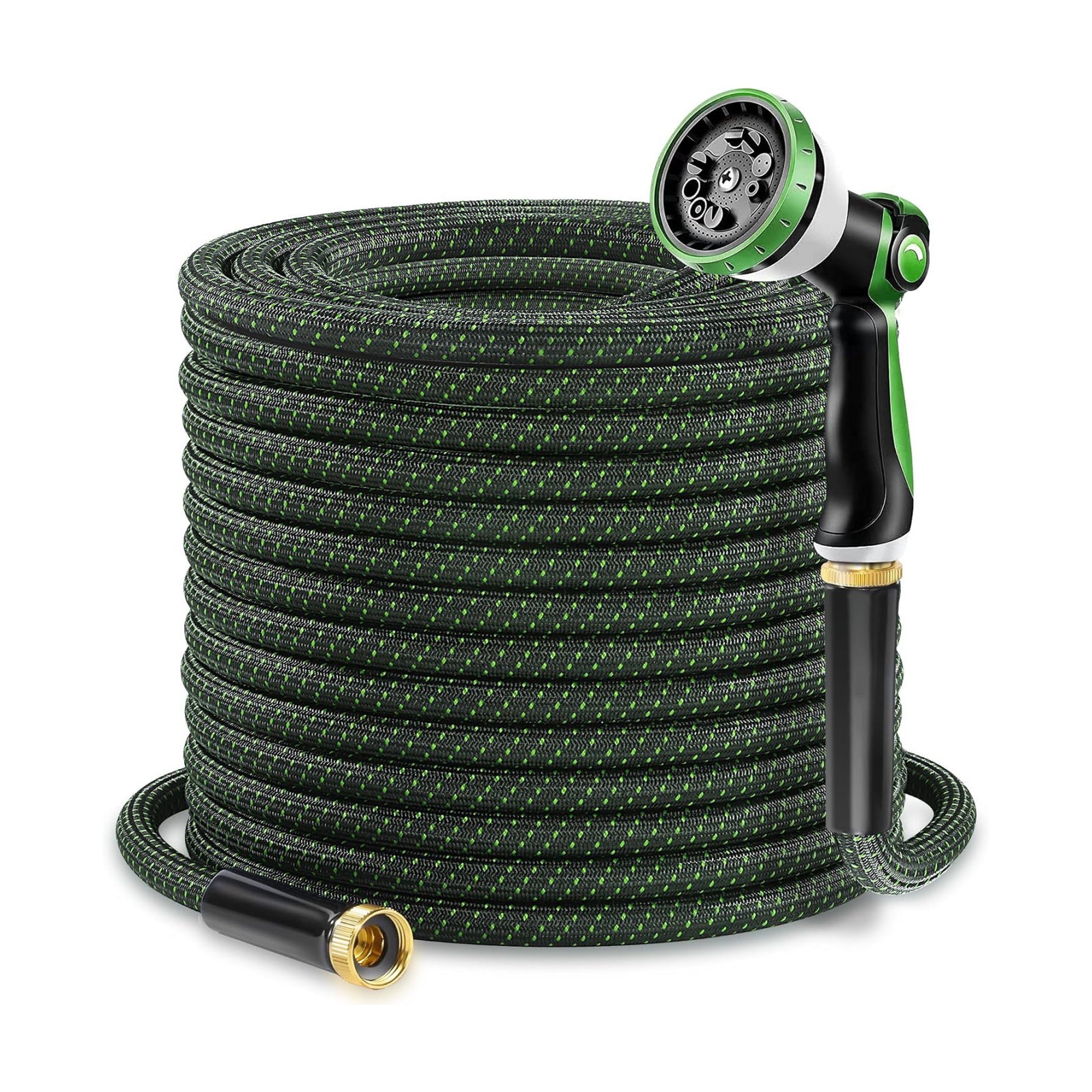 Garden Hose 50ft - Lightweight Water Hose, with 10-Pattern Nozzle, Triple-Layer Construction, All-Weather Hose,Flexible