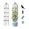 Obelisk Trellis for Garden Plants Climbing: 6ft Rustproof Metal Pipe with Plastic Coated - Potted Plant Climber Support