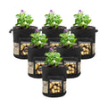 6 Pack 15 Gallon Visible Potato Grow Bags, Thickened Nonwoven Fabric Pots Potato Growing Containers with Handles &