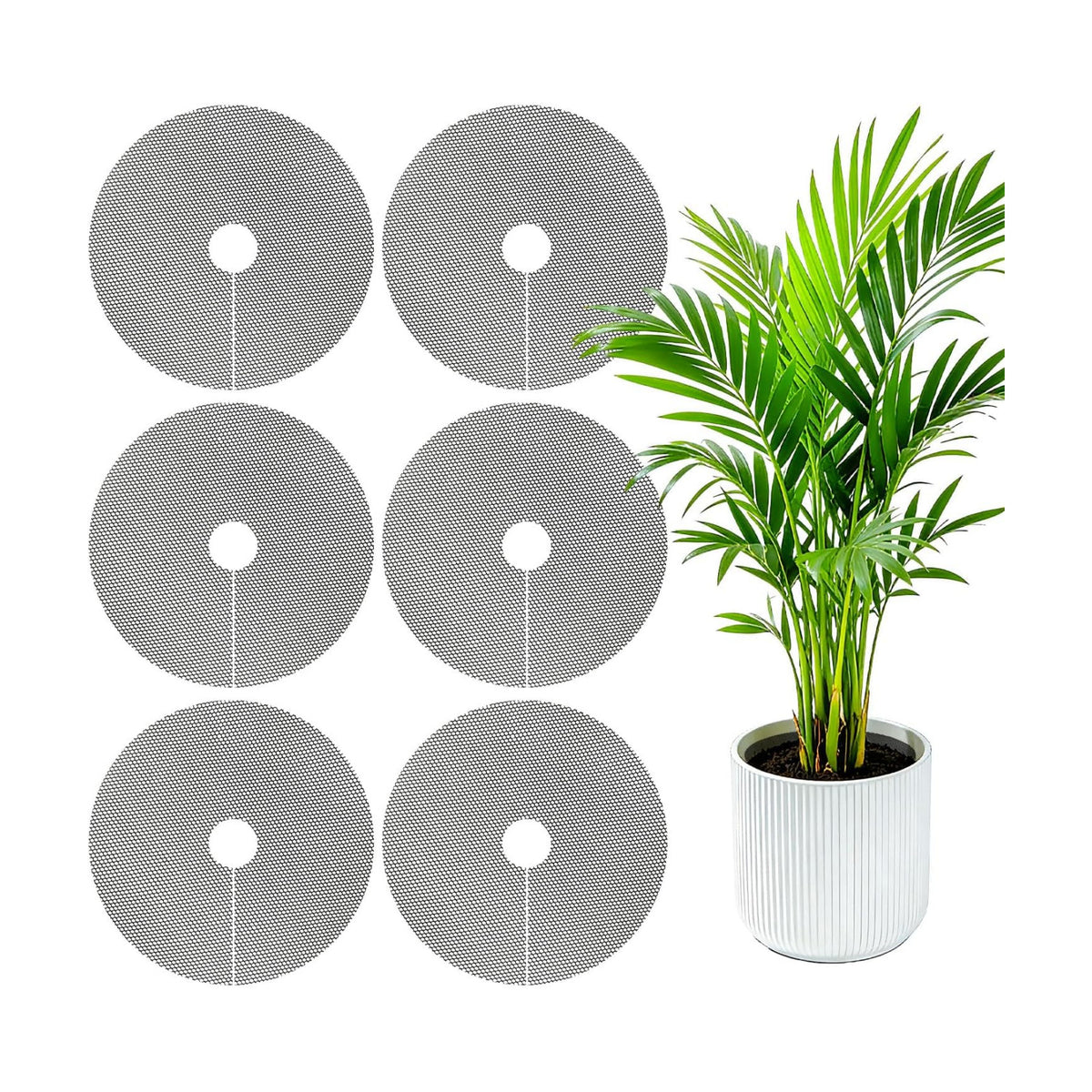 6 Pcs 11.8 Inch Plant Pot Protectors Grids, Cuttable Round Plant Cover Protector Indoor Plants from Animals, Pot Soil Guard for Garden Flower Potted Plants