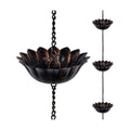 hogardeck 8.5FT Rain Chain with 12 Cups for Gutters Outside, Decorative Metal Rain Catcher with Adapter, Stake & Bell