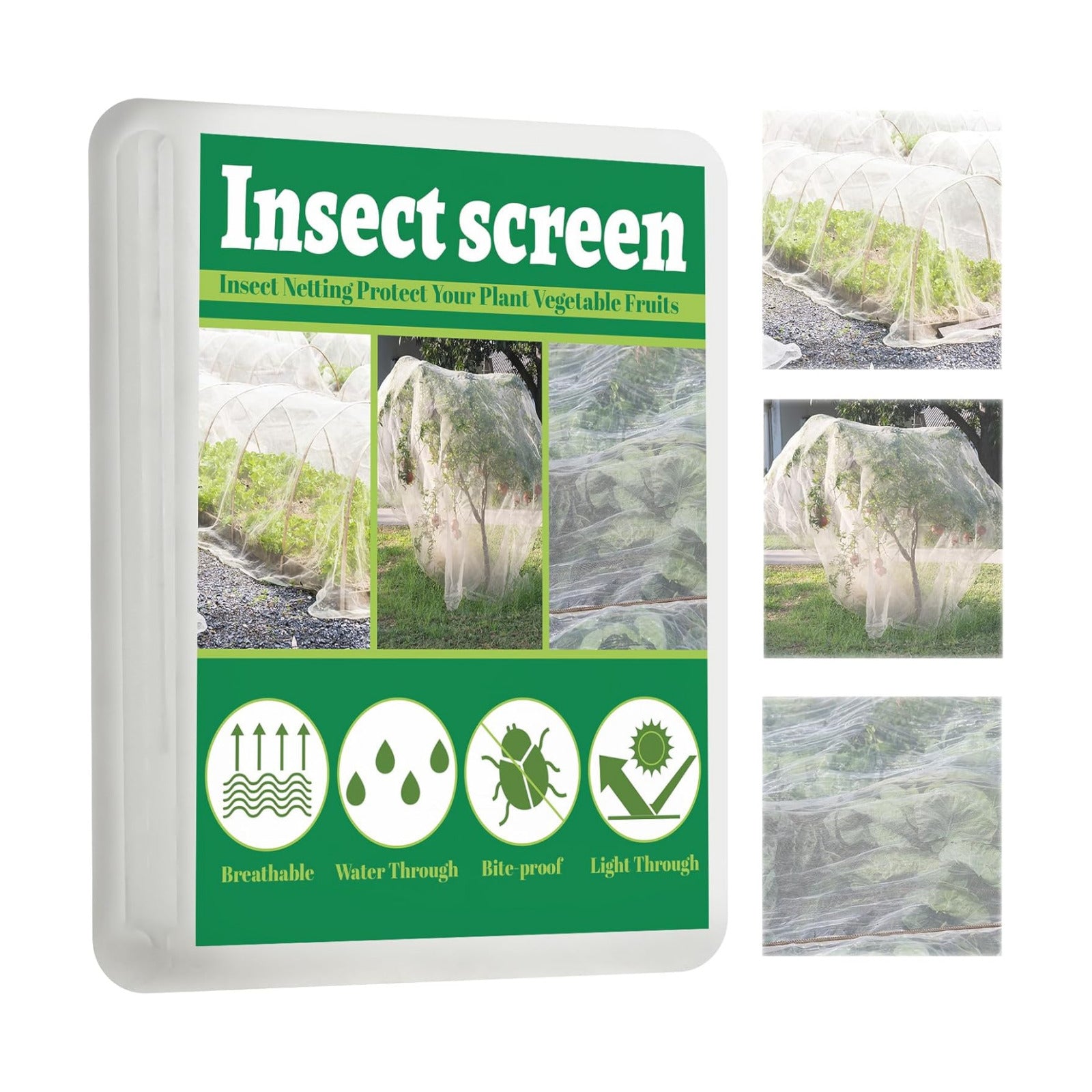 10x50 FT Garden Netting - Heavy Duty 60 Mesh Polyester Insect Barrier with Reinforced Edges | Bird & Pest Protection