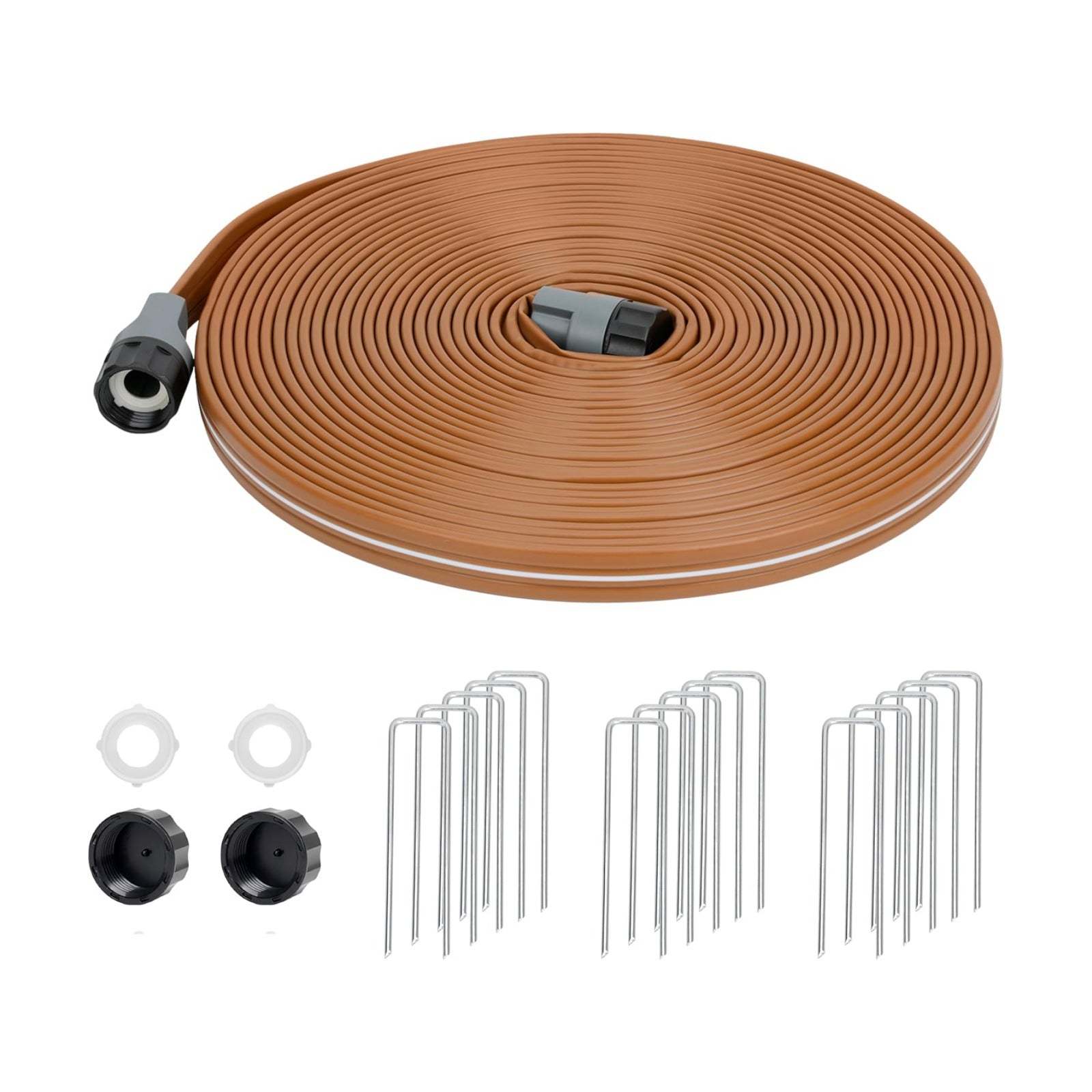 Sprinkler Hose with Holes 50 FT, Flat Sprinkler Soaker Hoses for Garden | 2-in-1 Sprinkler and Soaker Hose, Drip