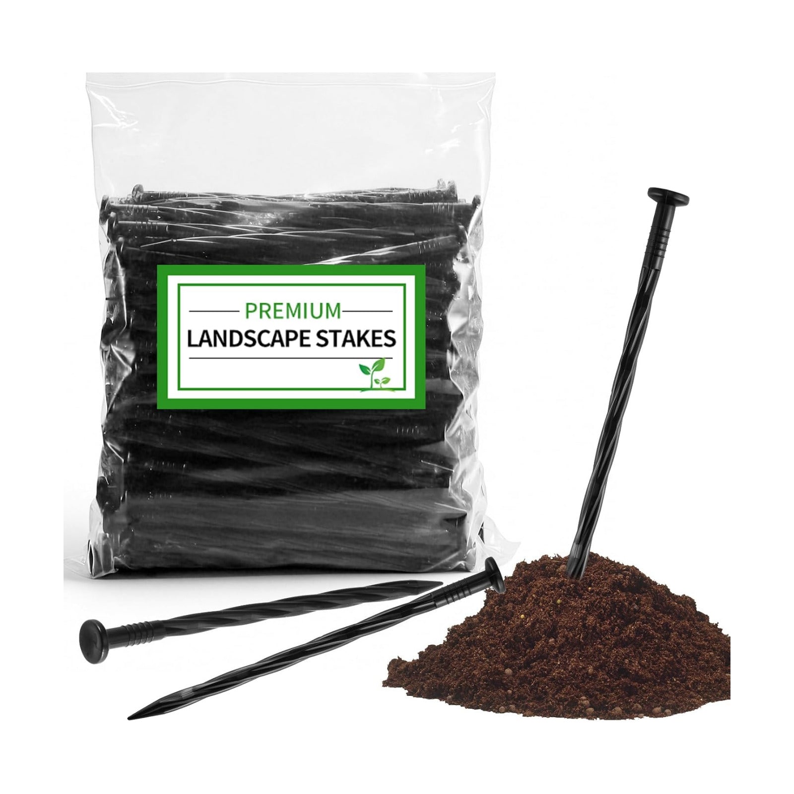 220-Pack 8-Inch Heavy Duty Plastic Landscape Edging Spikes – Spiral Anchoring Nails for Paver Edging, Weed Barrier