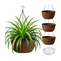 T4U Hanging Planter for Plants Outdoor 12 Inch, Fabric Pots 4 Pack | Breathable hanging grow bags with sturdy straps