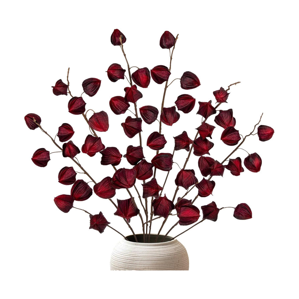 29.5" Fall Physalis Branches Faux Red Berry Stem Artificial Flower for Vase
